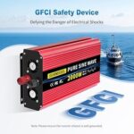 Inversor de corriente de onda senoidal Pura 2000 W, 12 V CC a 110 V/120 V - Imagen 2